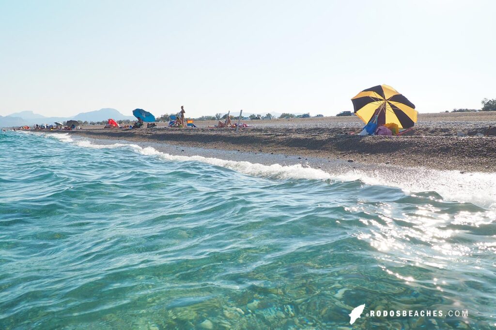 Sea colours and temperatures of Afandou beach
