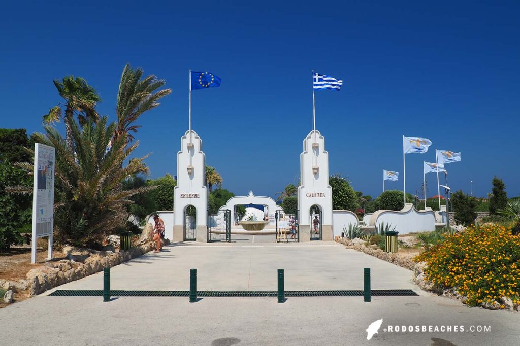 Kallithea Springs entrance and gates in Rhodes